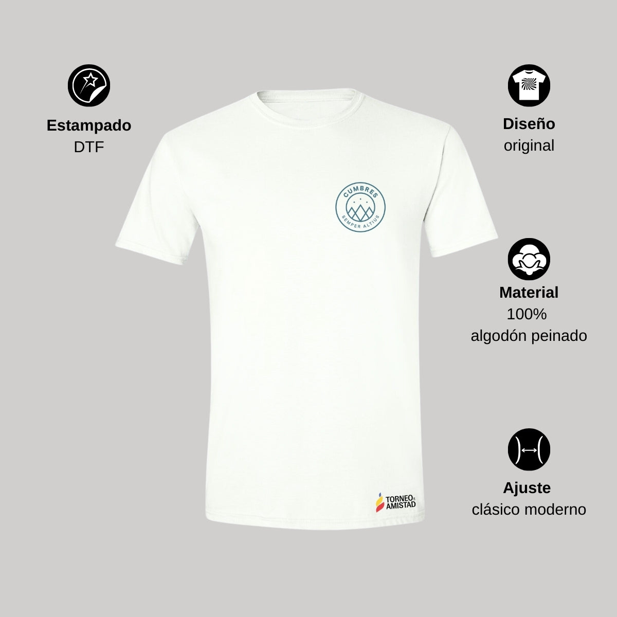 Playera Hombre Algodón Torneo de la Amistad D2E Cumbres