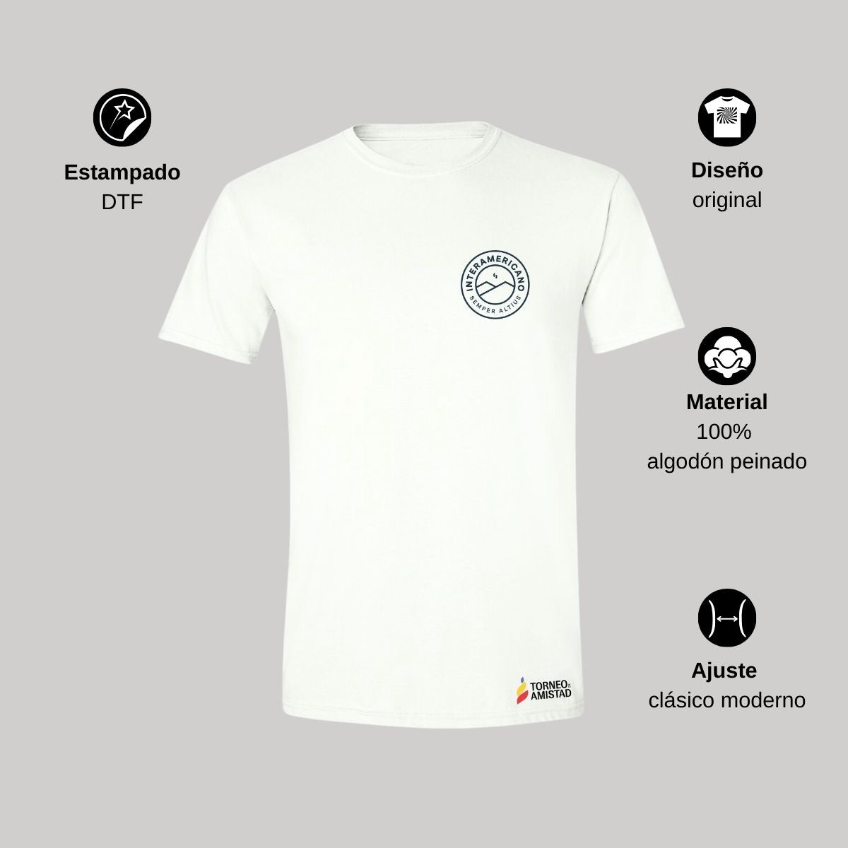 Playera Hombre Algodón Torneo de la Amistad D2E Interamericano