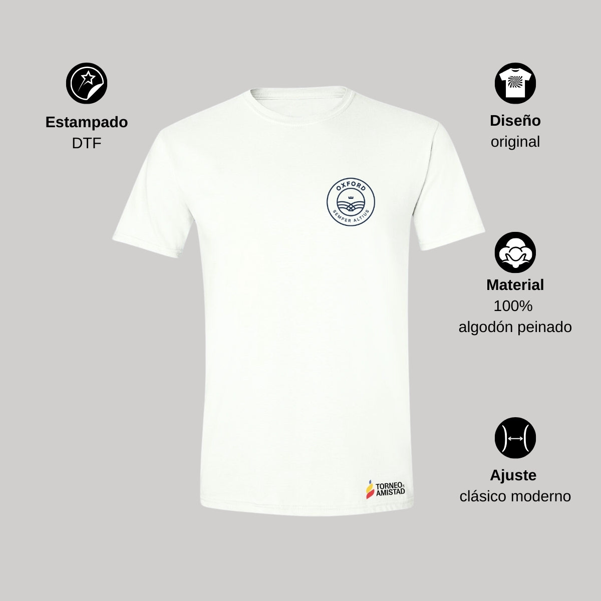 Playera Hombre Algodón Torneo de la Amistad D2E Oxford