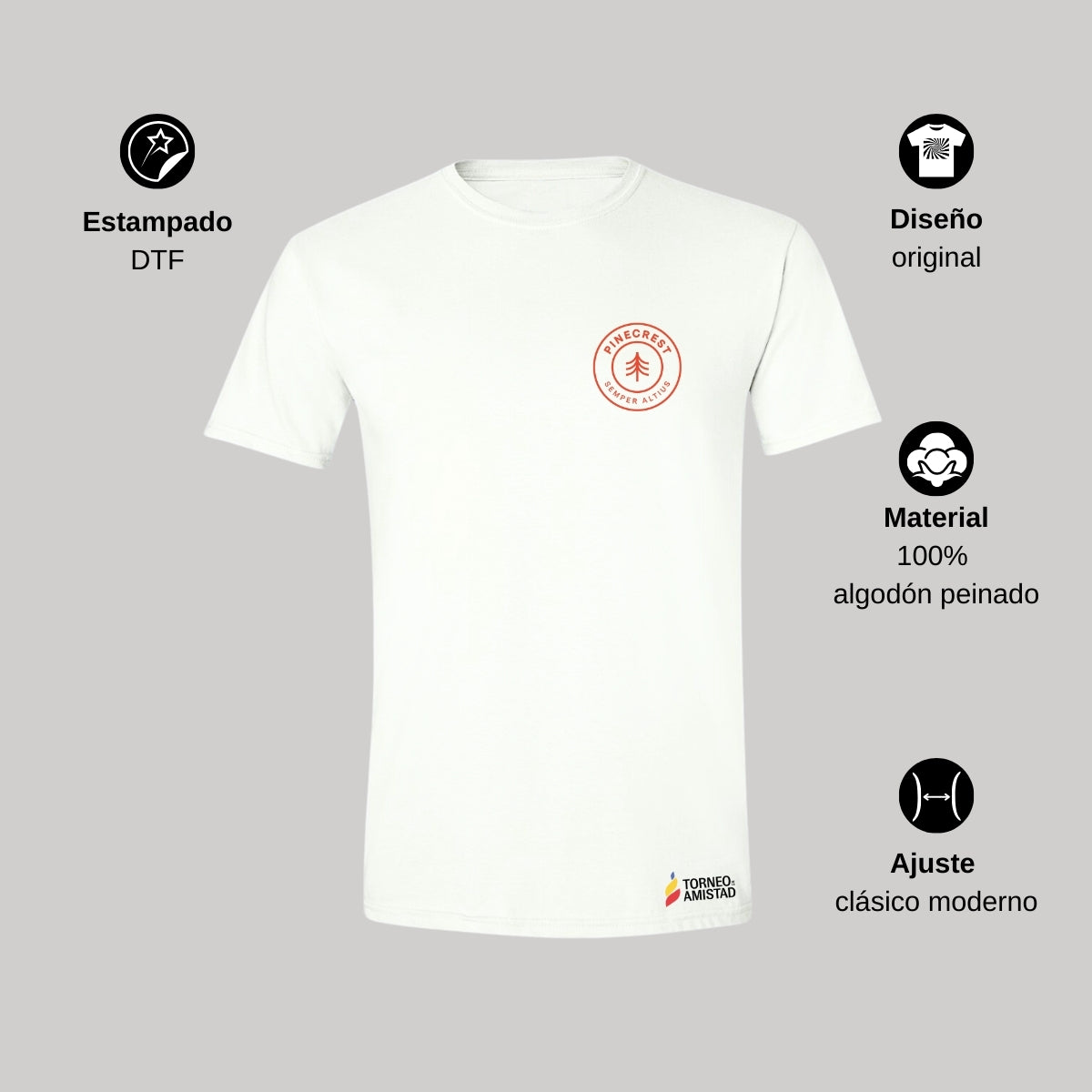 Playera Hombre Algodón Torneo de la Amistad D2E Pinecrest
