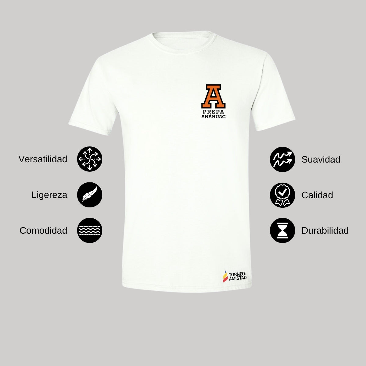 Playera Hombre Algodón Torneo de la Amistad D2E Prepa Anahuac