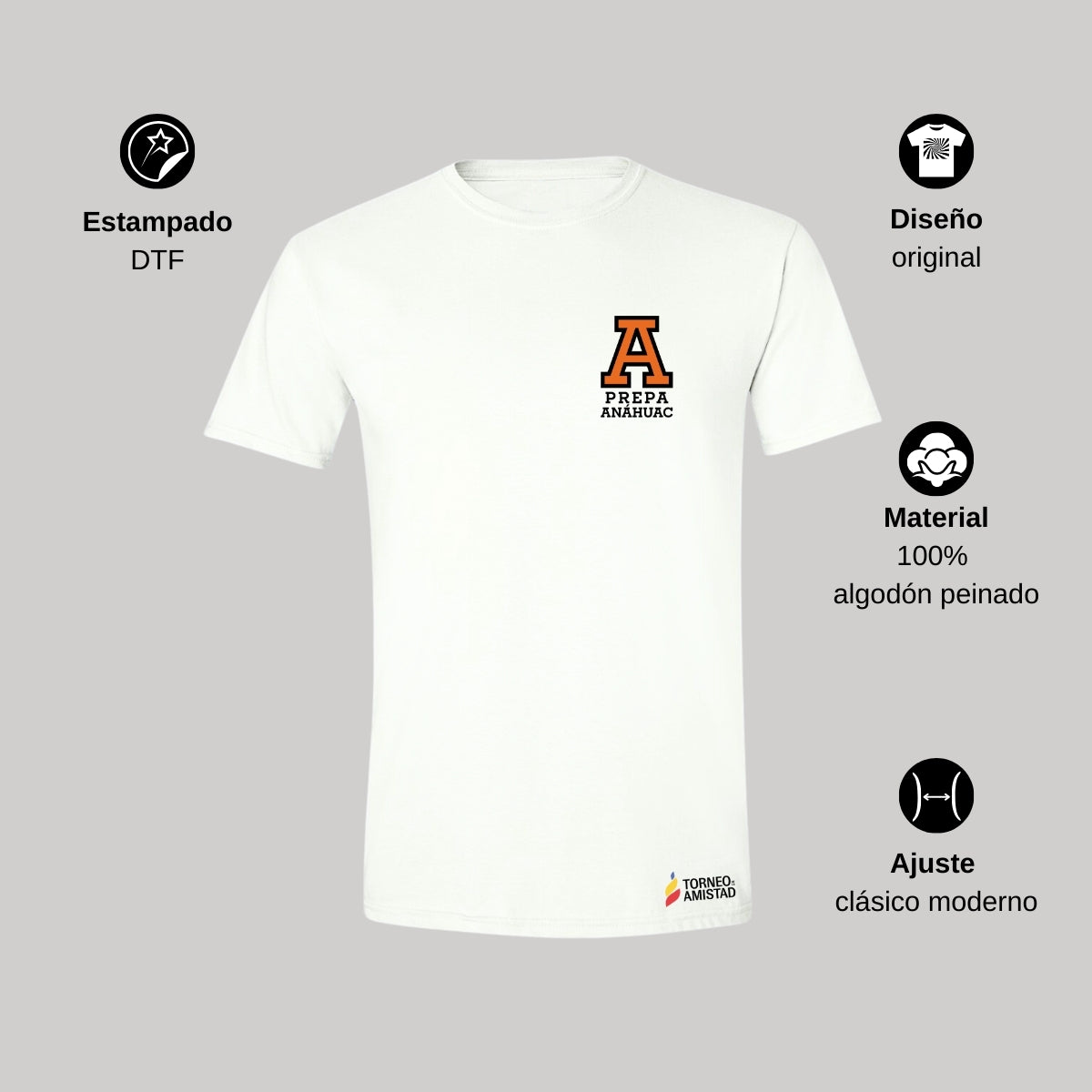 Playera Hombre Algodón Torneo de la Amistad D2E Prepa Anahuac