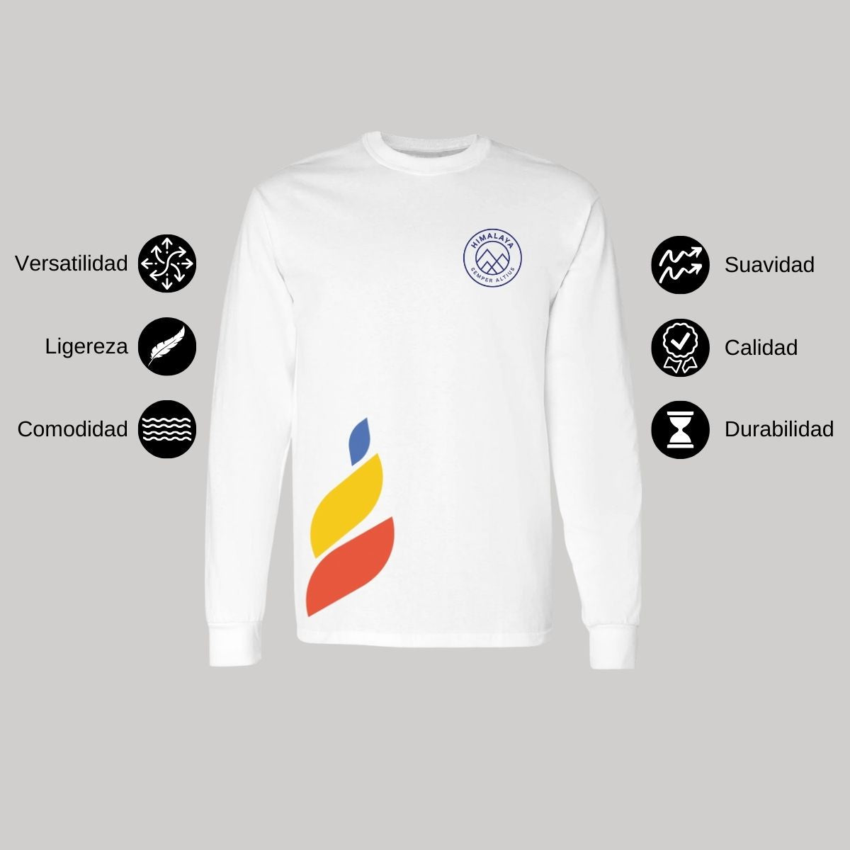 Playera Manga Larga Unisex Algodón Torneo de la Amistad D1E Himalaya