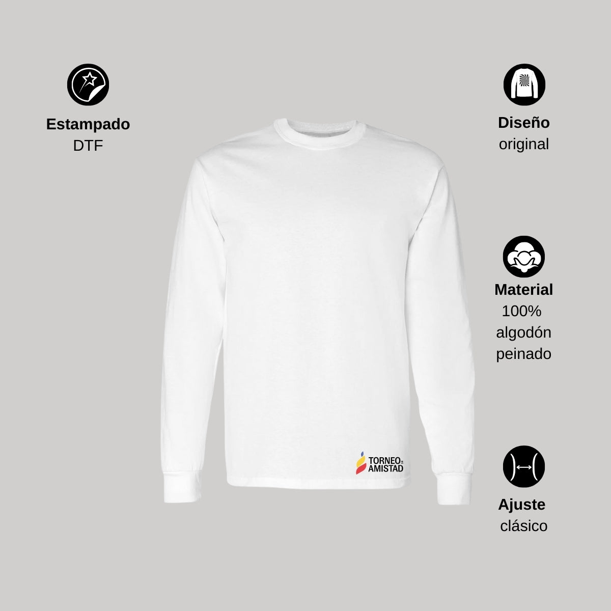 Playera Manga Larga Unisex Algodón Torneo de la Amistad D2