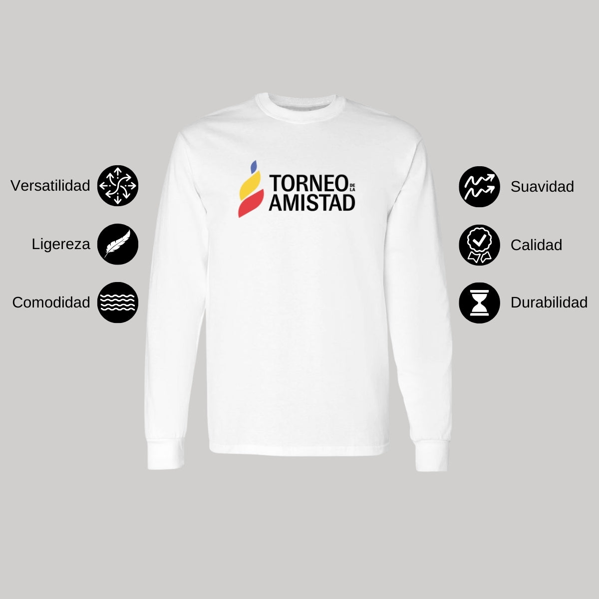 Playera Manga Larga Unisex Algodón Torneo de la Amistad D3