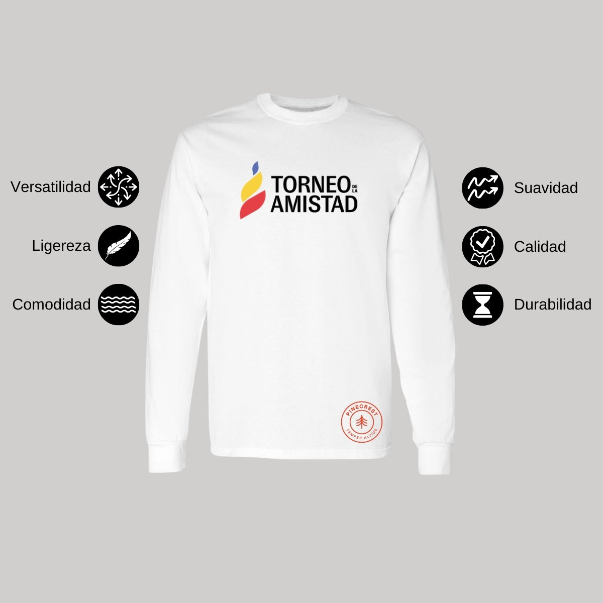 Playera Manga Larga Unisex Algodón Torneo de la Amistad D3T Pinecrest