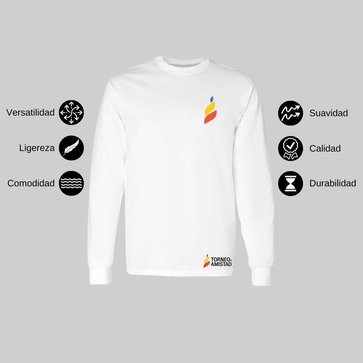 Playera Manga Larga Unisex Algodón Torneo de la Amistad D5