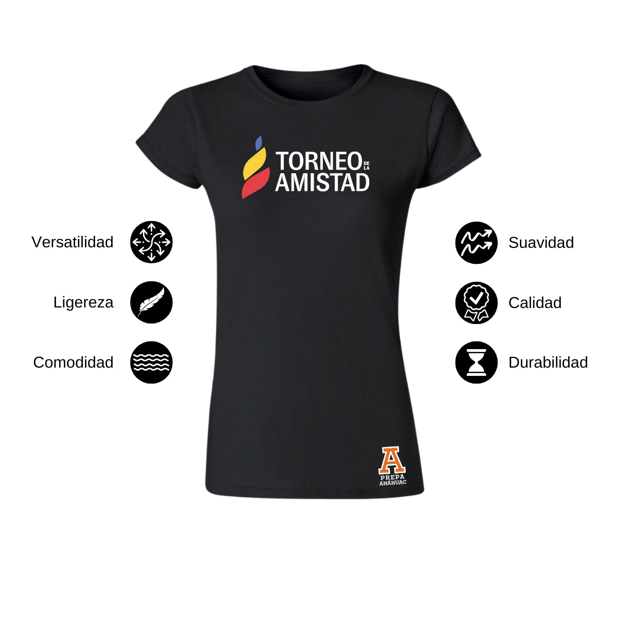 Playera Mujer Algodón Torneo de la Amistad D3T Prepa Anahuac