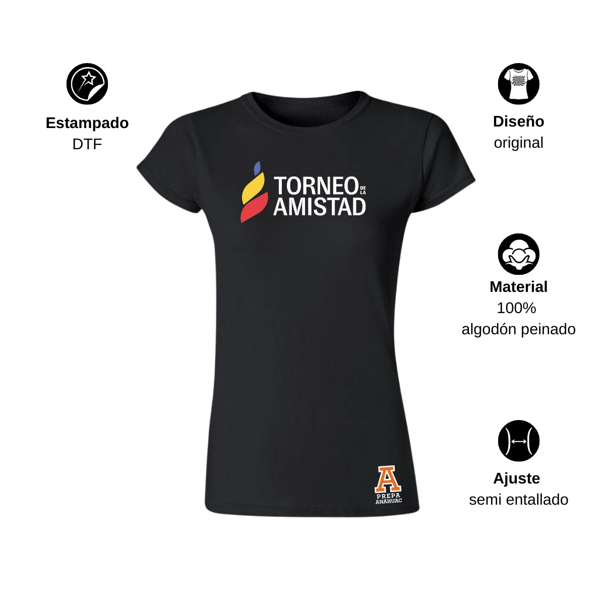 Playera Mujer Algodón Torneo de la Amistad D3T Prepa Anahuac