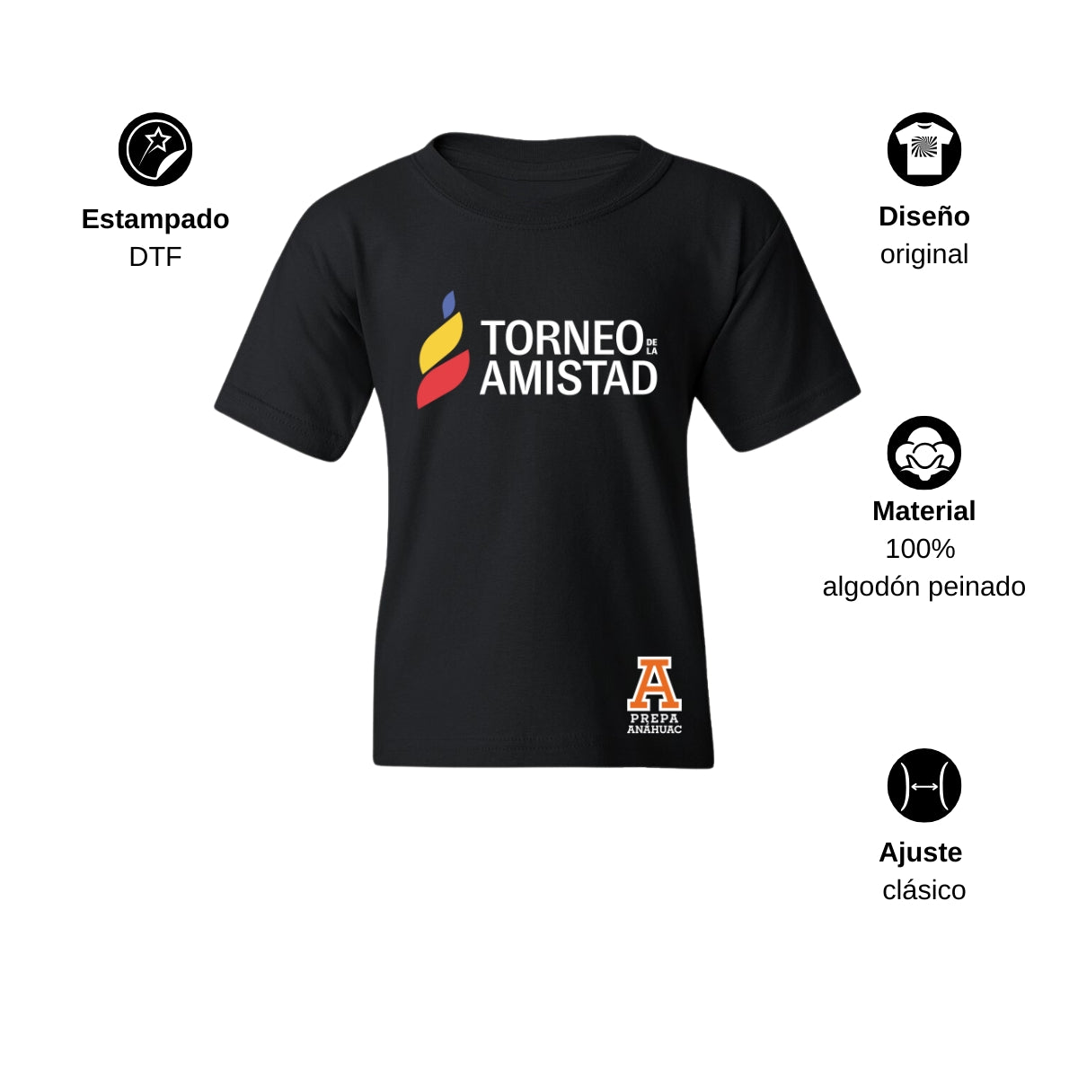 Playera Infantil Algodón Torneo de la Amistad D3T Prepa Anahuac