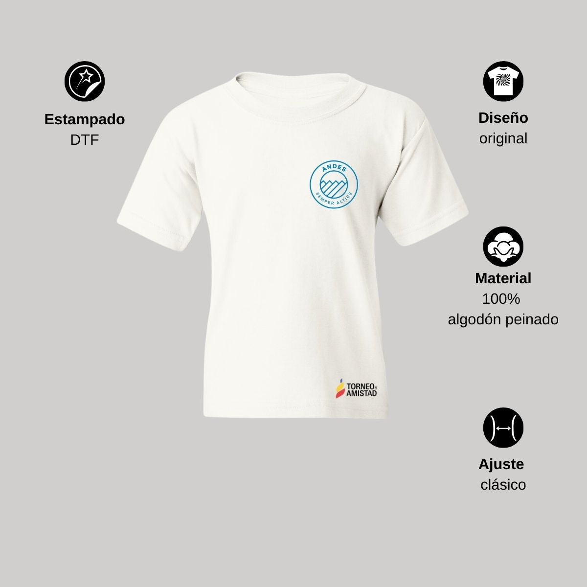 Playera Infantil Algodón Torneo de la Amistad D2E Andes