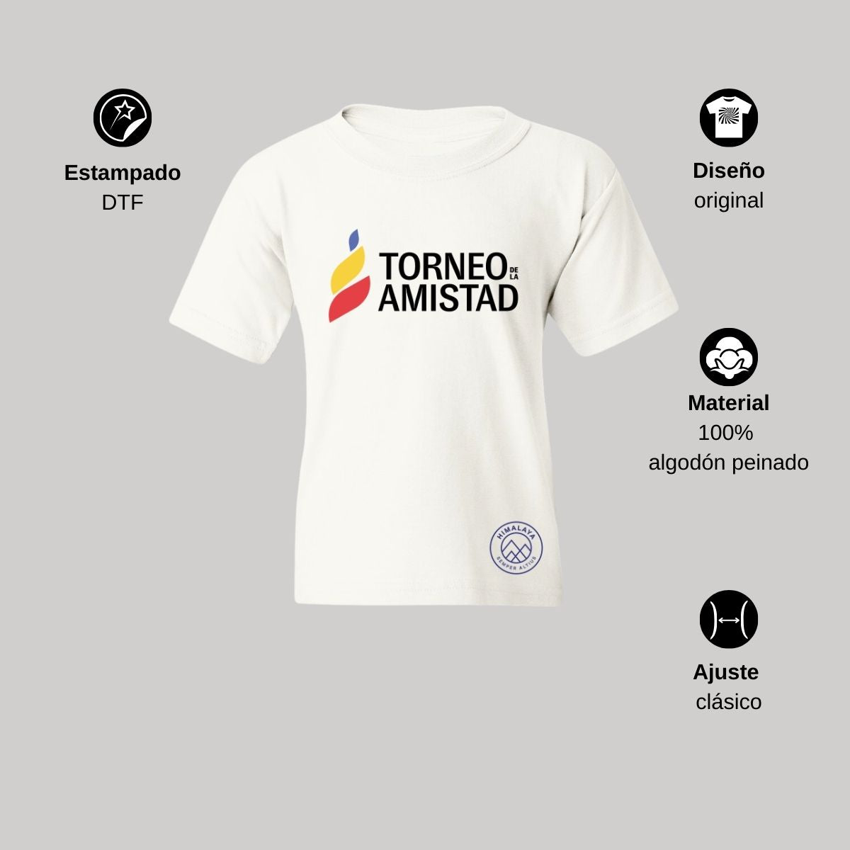 Playera Infantil Algodón Torneo de la Amistad D3T Himalaya