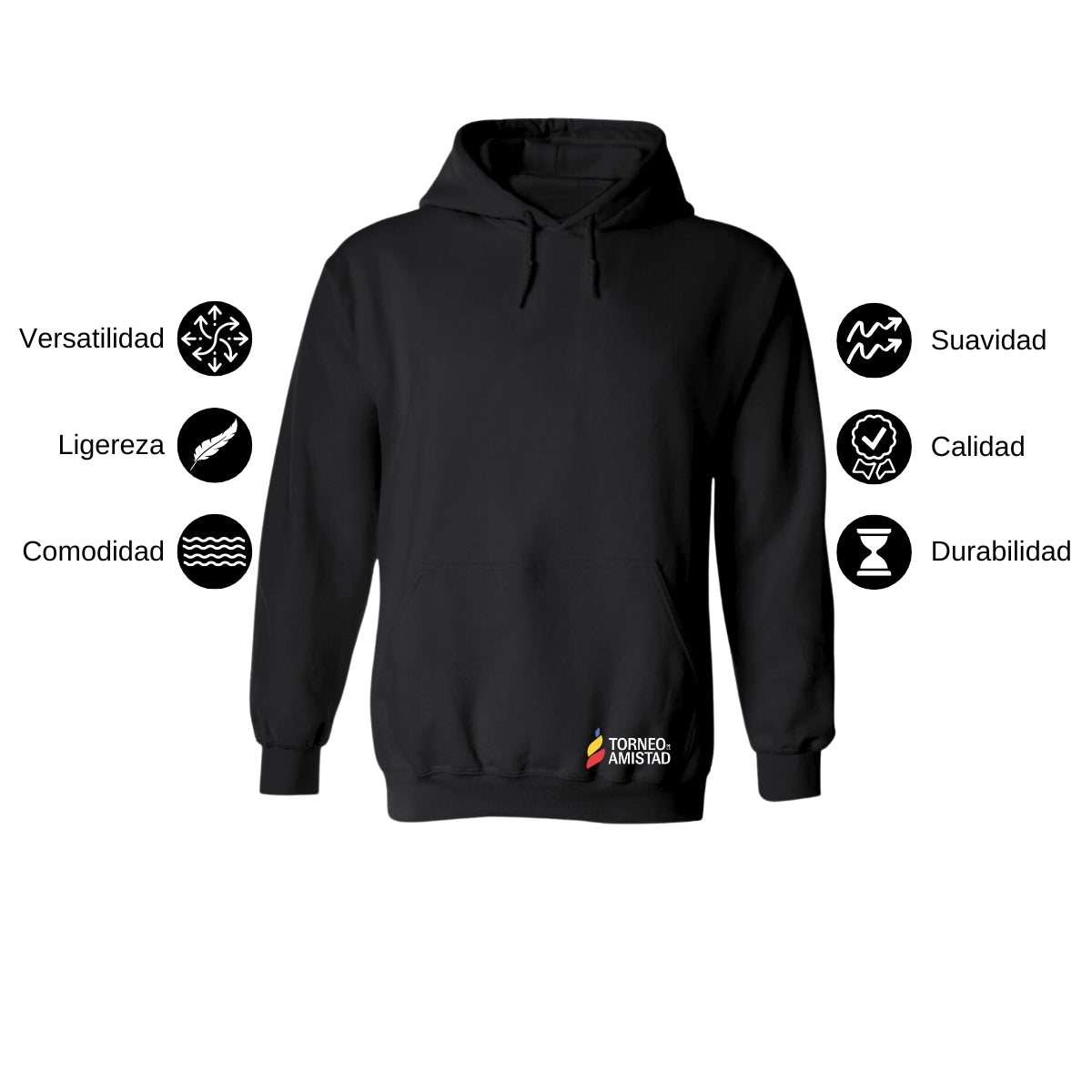 Sudadera Hoodie Unisex Algodón Poliéster Torneo de la Amistad D2
