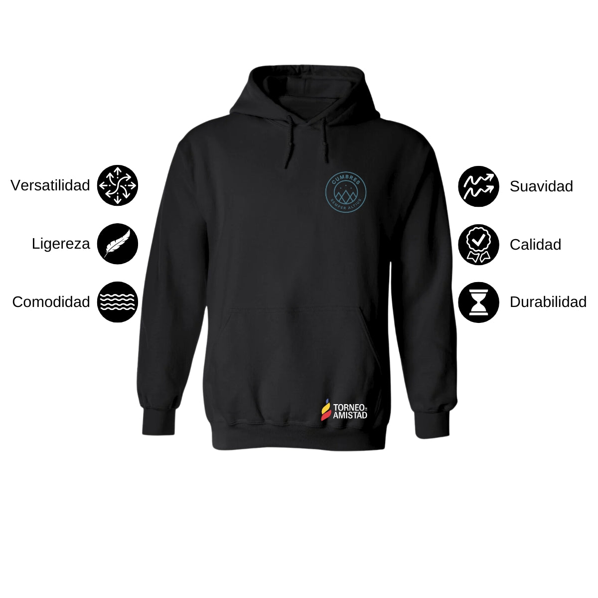 Sudadera Hoodie Unisex Algodón Poliéster Torneo de la Amistad D2E Cumbres