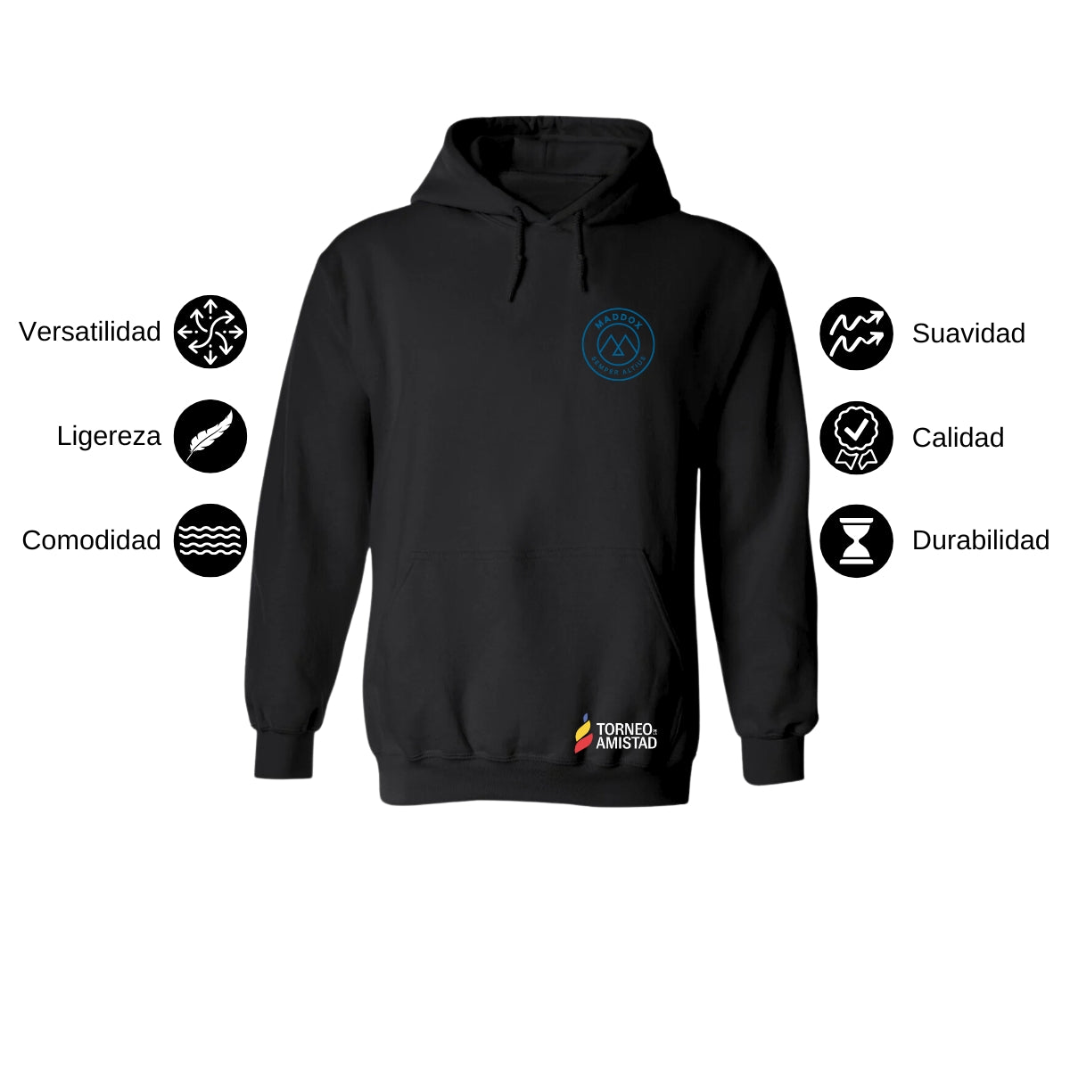 Sudadera Hoodie Unisex Algodón Poliéster Torneo de la Amistad D2E Maddox