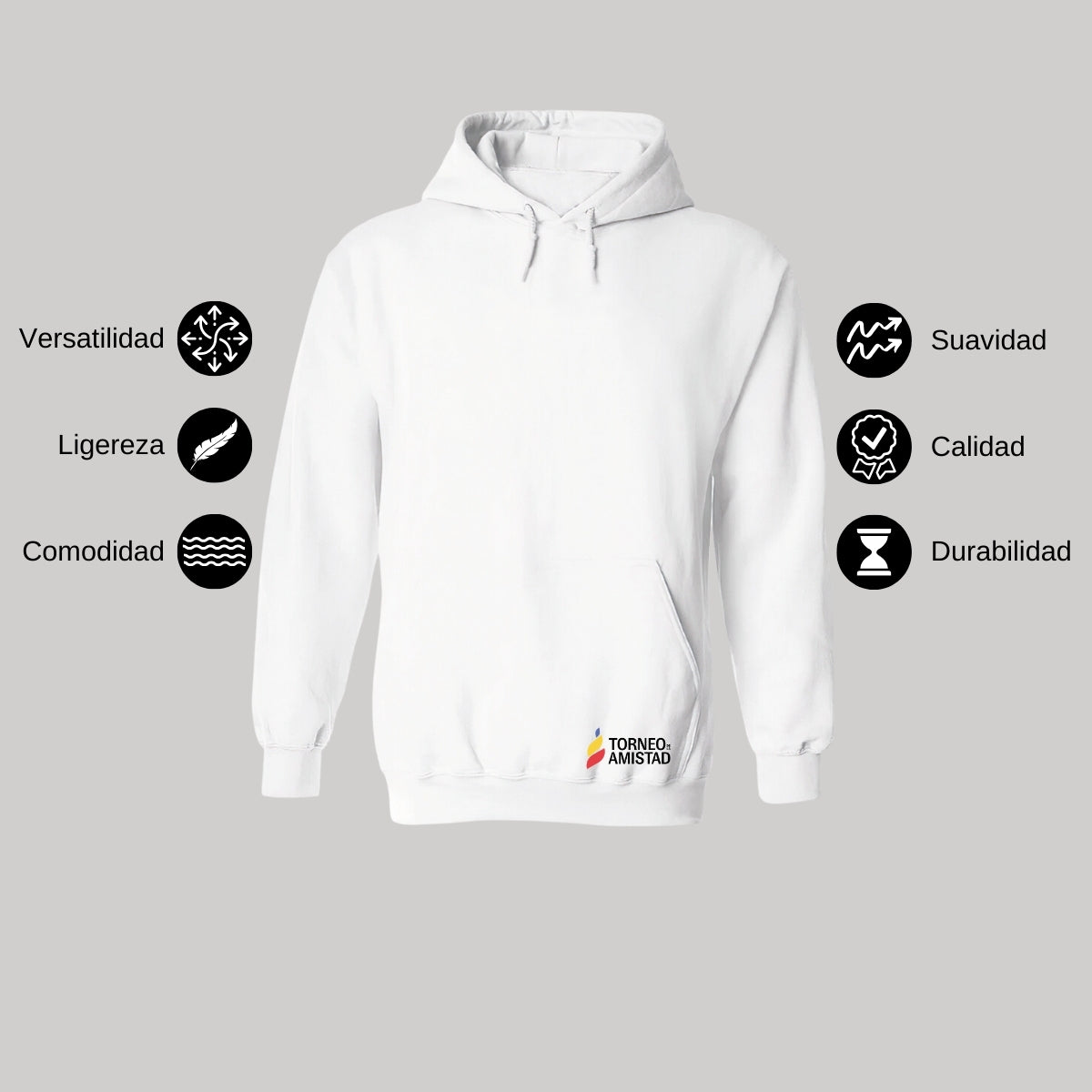 Sudadera Hoodie Unisex Algodón Poliéster Torneo de la Amistad D2