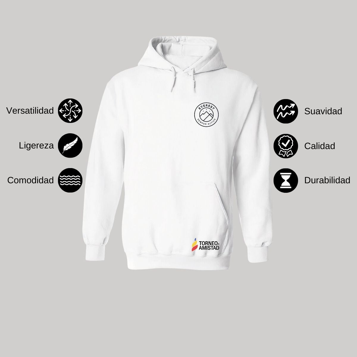 Sudadera Hoodie Unisex Algodón Poliéster Torneo de la Amistad D2E Everest