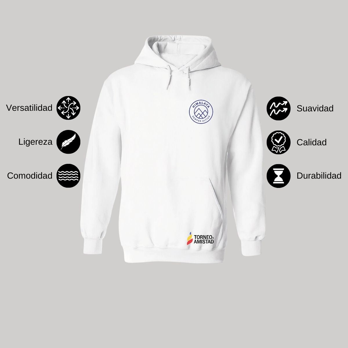 Sudadera Hoodie Unisex Algodón Poliéster Torneo de la Amistad D2E Himalaya