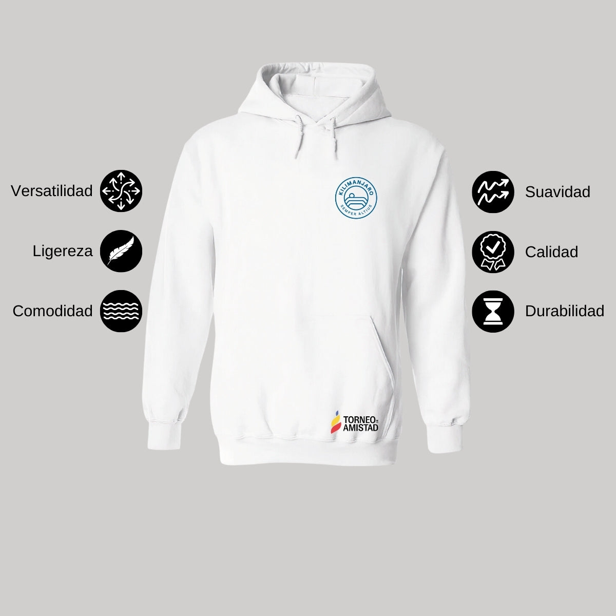 Sudadera Hoodie Unisex Algodón Poliéster Torneo de la Amistad D2E Kilimanjaro