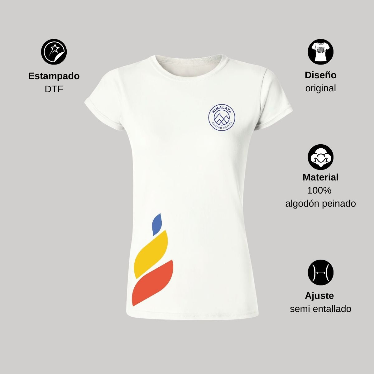 Playera Mujer Algodón Torneo de la Amistad D1E Himalaya