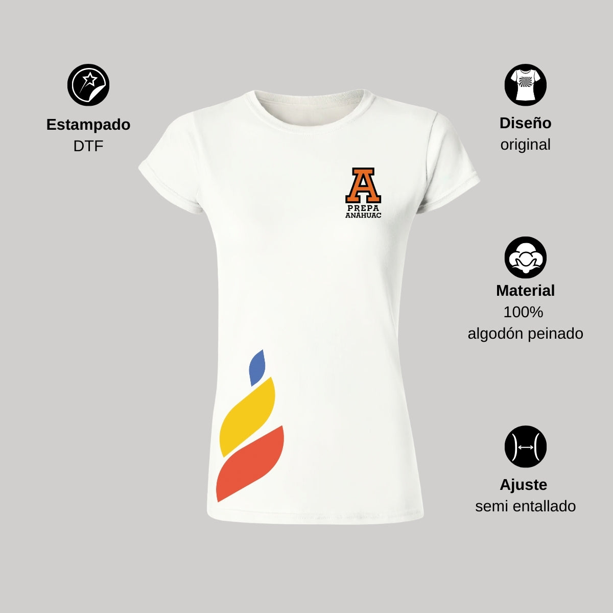 Playera Mujer Algodón Torneo de la Amistad D1E Prepa Anahuac