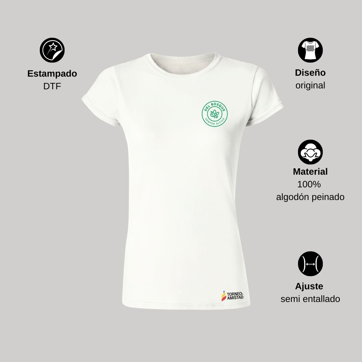 Playera Mujer Algodón Torneo de la Amistad D2E Del Bosque