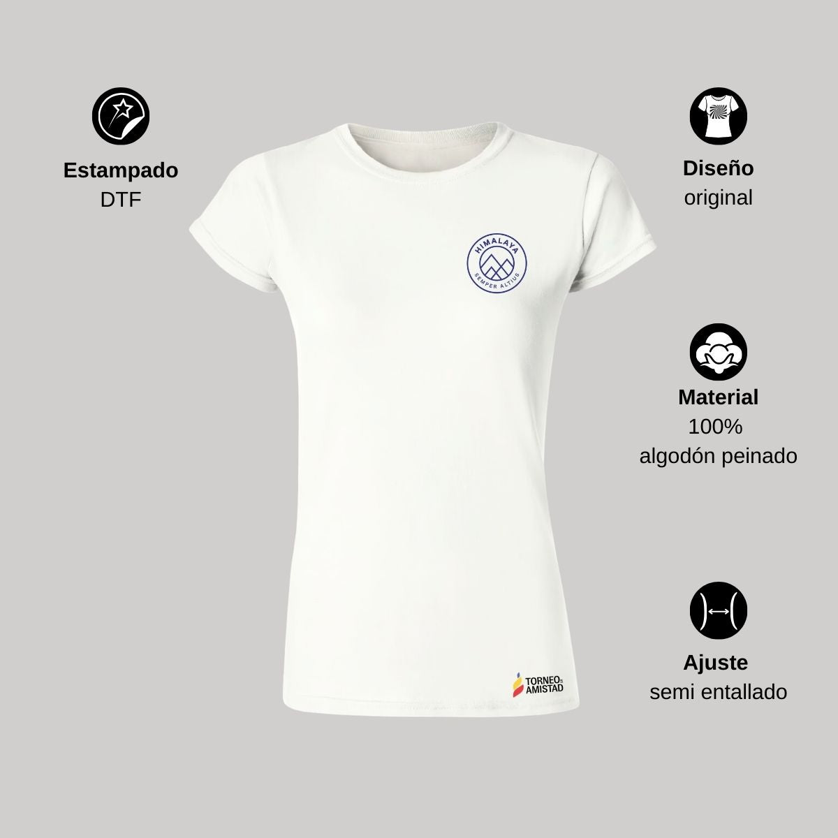 Playera Mujer Algodón Torneo de la Amistad D2E Himalaya