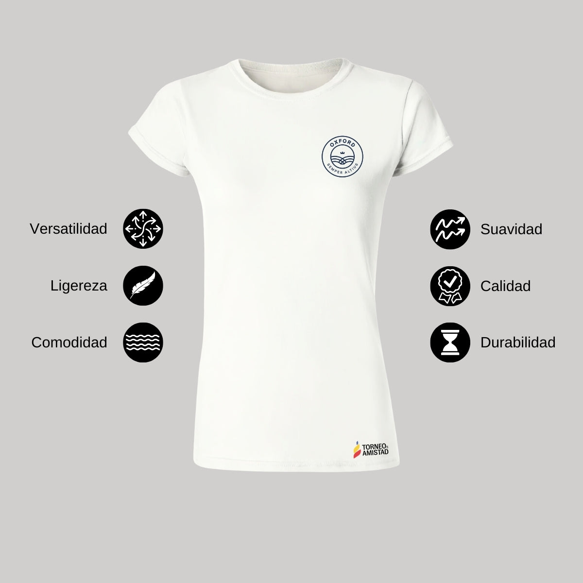Playera Mujer Algodón Torneo de la Amistad D2E Oxford