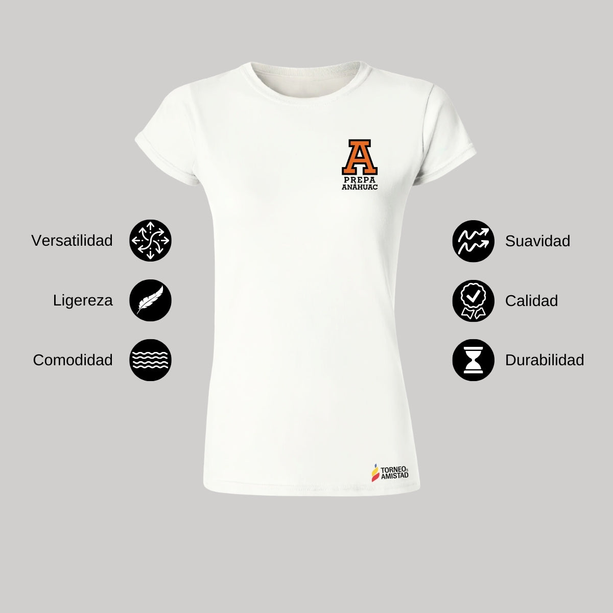 Playera Mujer Algodón Torneo de la Amistad D2E Prepa Anahuac