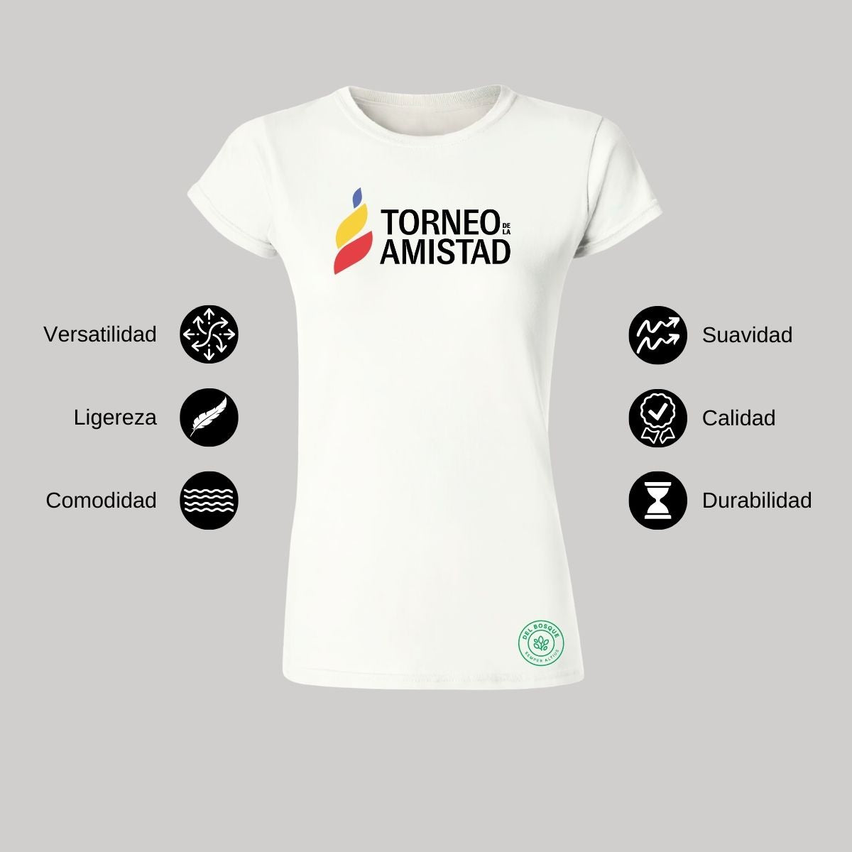 Playera Mujer Algodón Torneo de la Amistad D3T Del Bosque