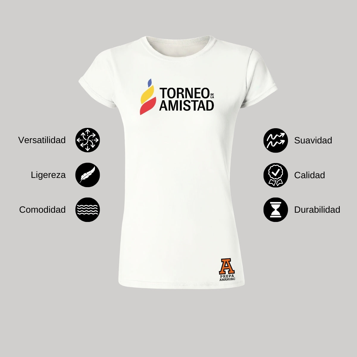 Playera Mujer Algodón Torneo de la Amistad D3T Prepa Anahuac