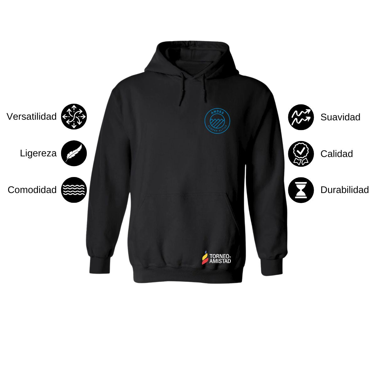 Sudadera Hoodie Unisex Poliéster Torneo de la Amistad D2E Andes