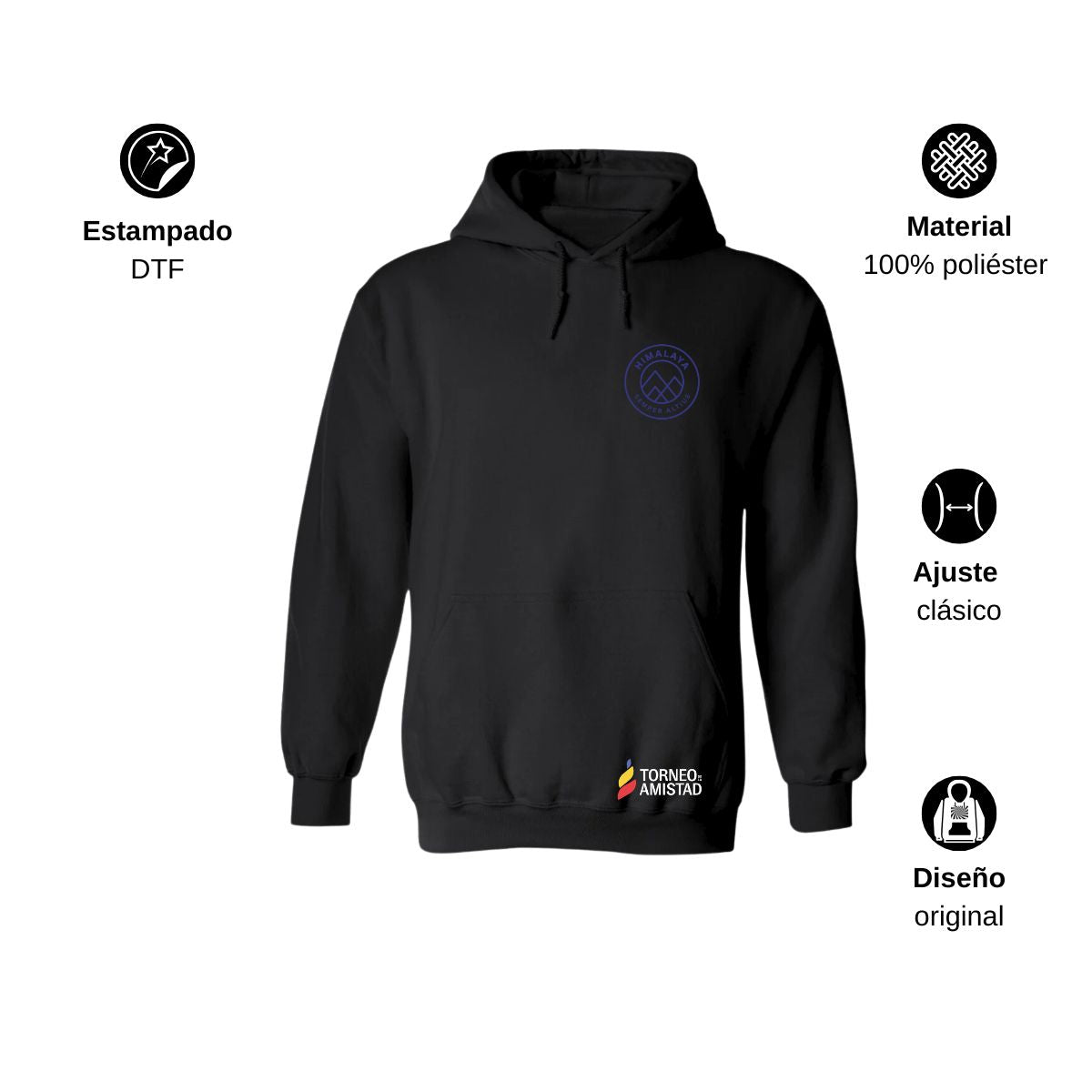 Sudadera Hoodie Unisex Poliéster Torneo de la Amistad D2E Himalaya