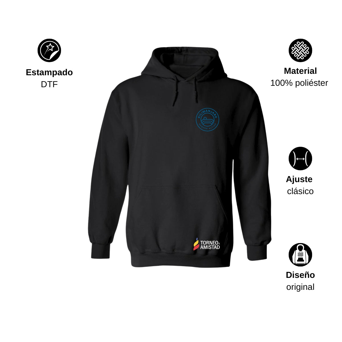 Sudadera Hoodie Unisex Poliéster Torneo de la Amistad D2E Kilimanjaro