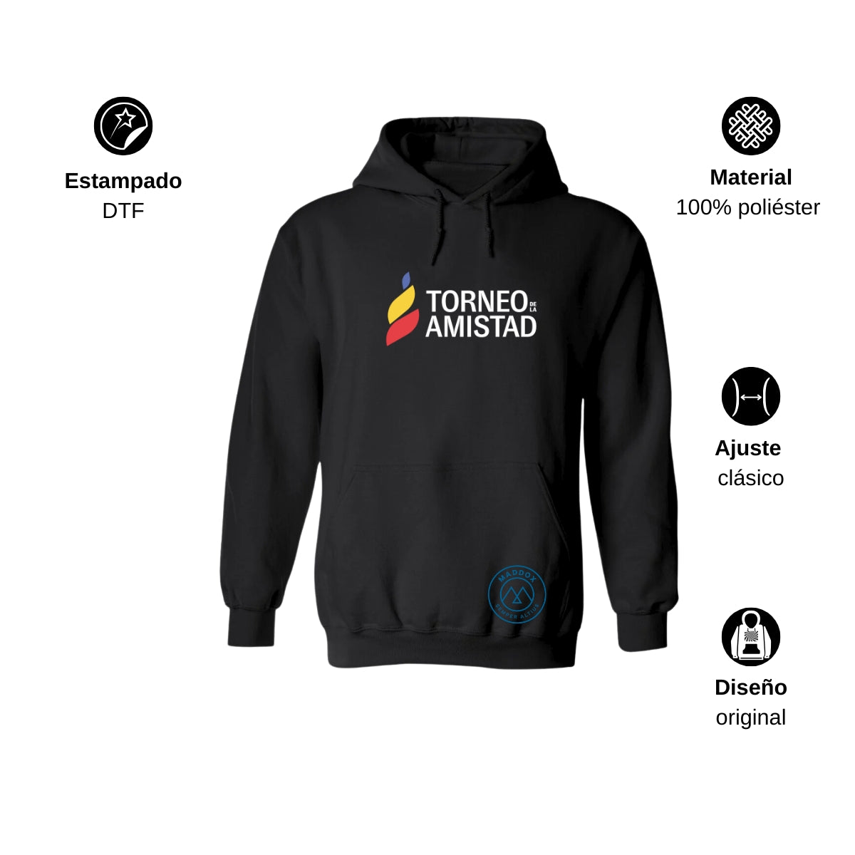 Sudadera Hoodie Unisex Poliéster Torneo de la Amistad D3T Maddox