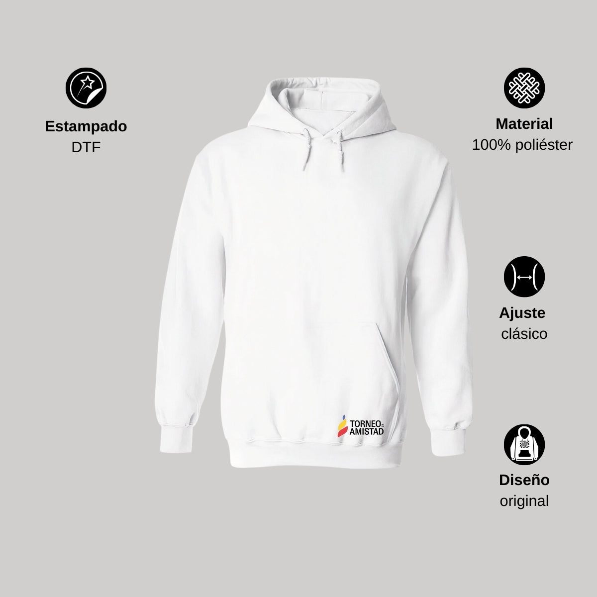 Sudadera Hoodie Unisex Poliéster Torneo de la Amistad D2