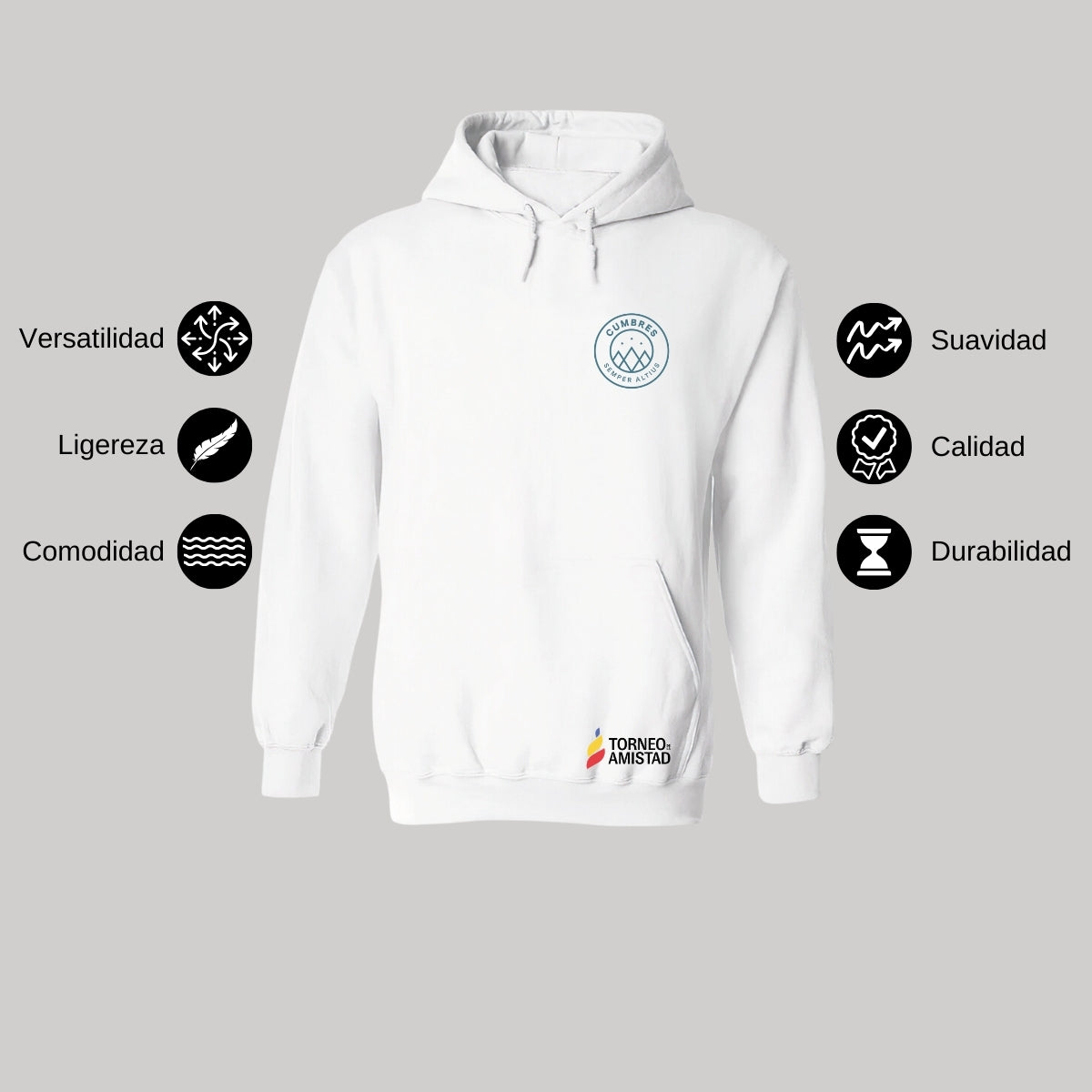 Sudadera Hoodie Unisex Poliéster Torneo de la Amistad D2E Cumbres