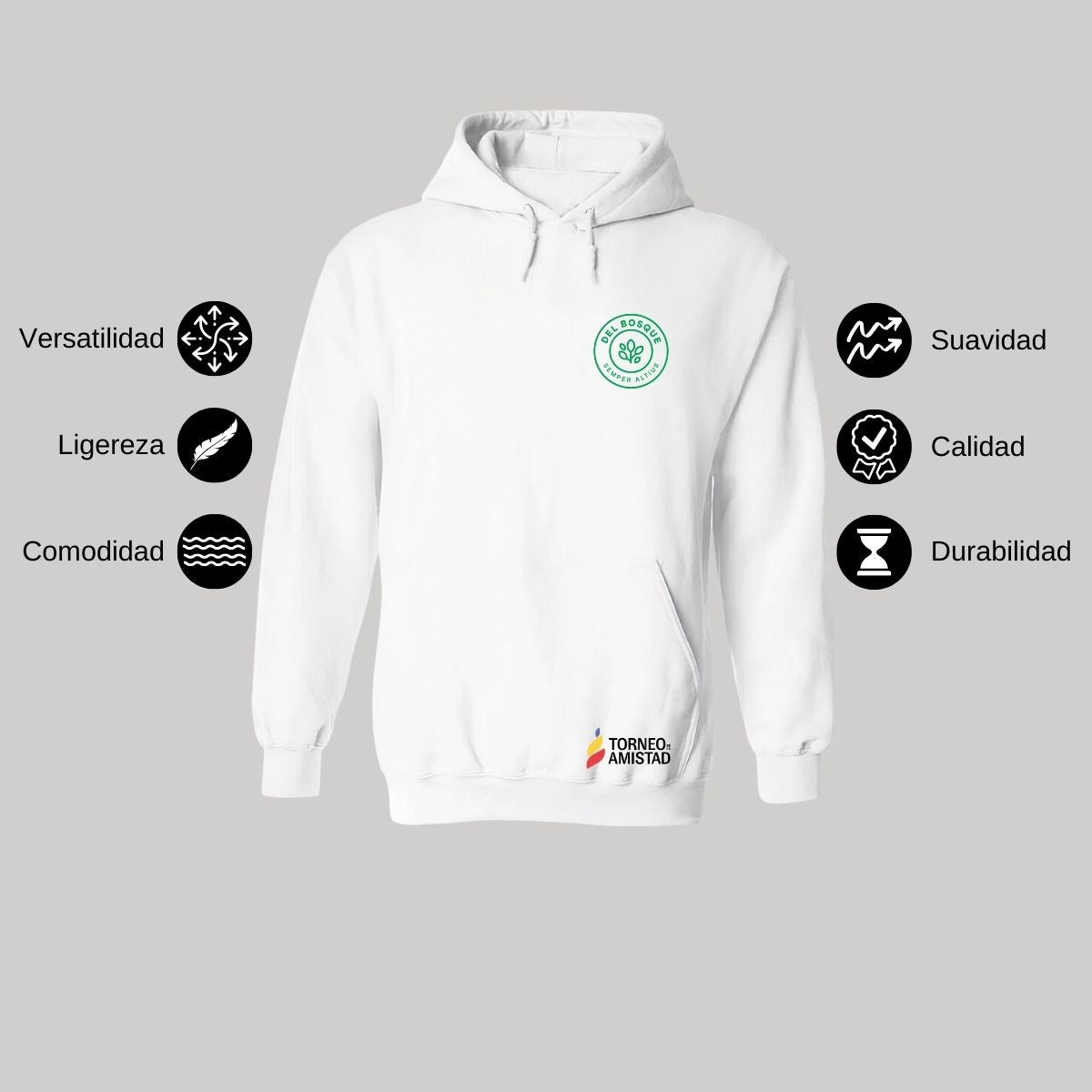 Sudadera Hoodie Unisex Poliéster Torneo de la Amistad D2E Del Bosque