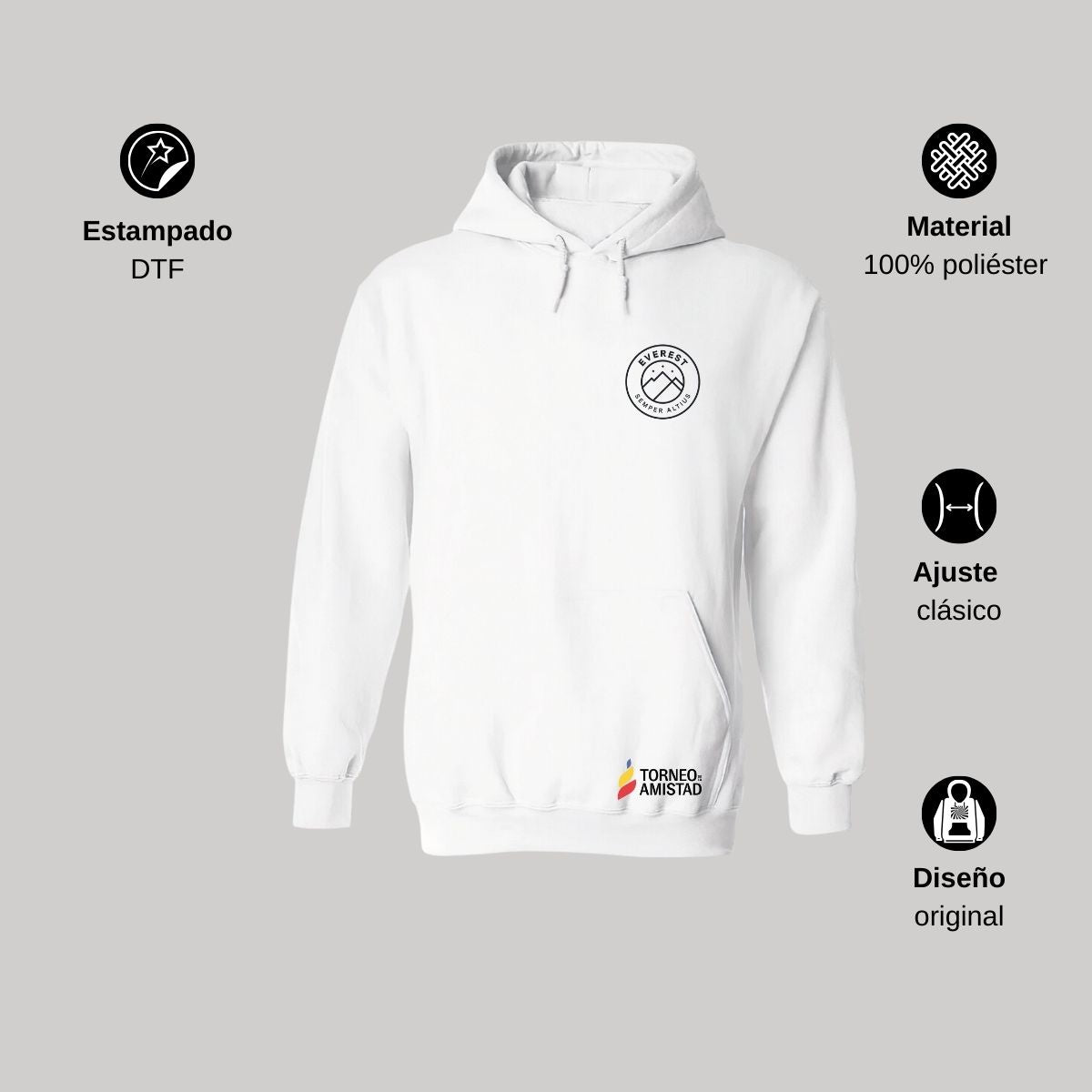 Sudadera Hoodie Unisex Poliéster Torneo de la Amistad D2E Everest