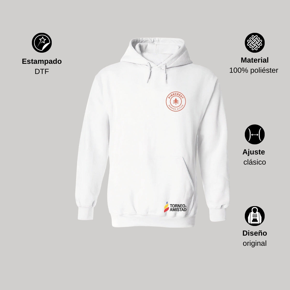 Sudadera Hoodie Unisex Poliéster Torneo de la Amistad D2E Pinecrest