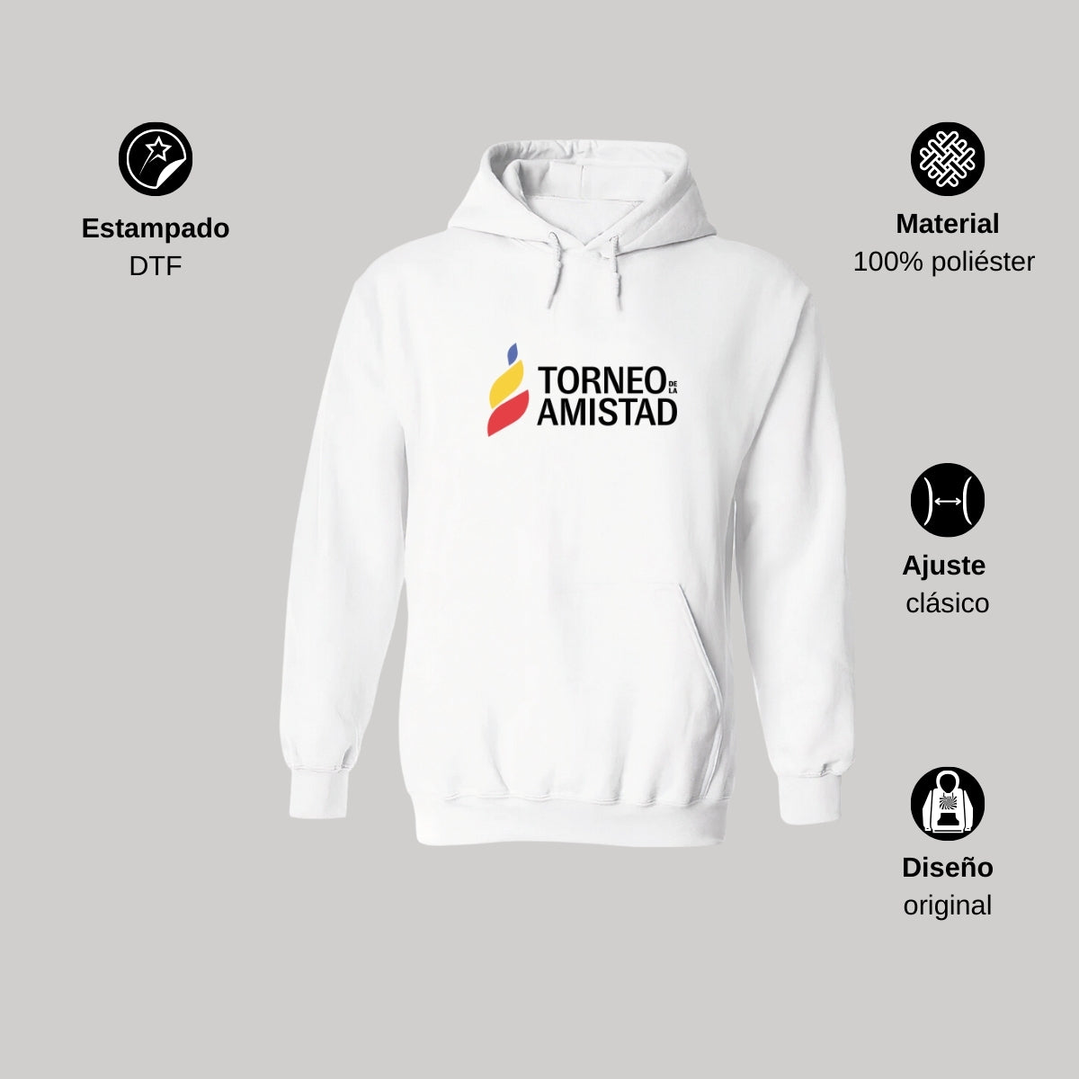 Sudadera Hoodie Unisex Poliéster Torneo de la Amistad D3