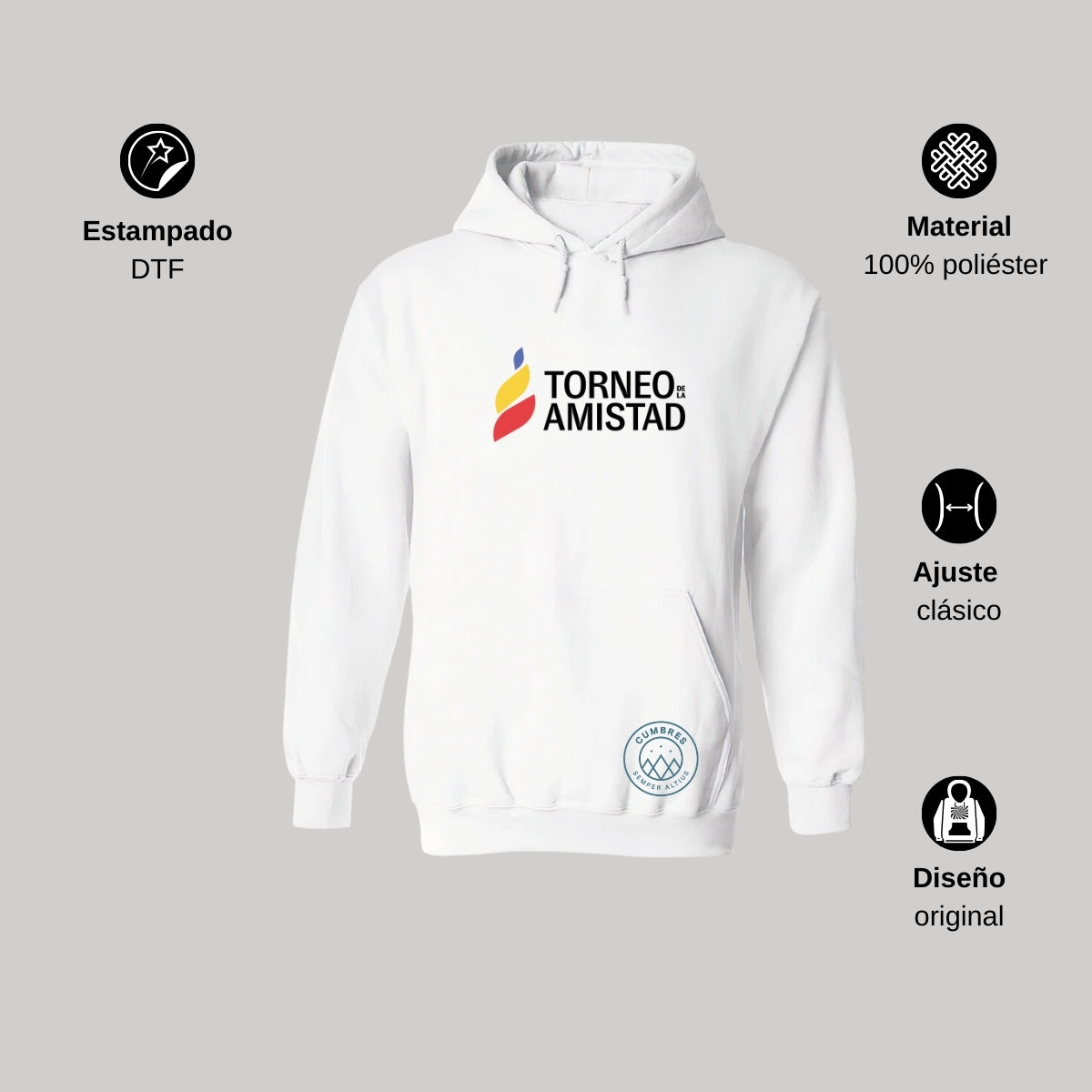 Sudadera Hoodie Unisex Poliéster Torneo de la Amistad D3T Cumbres