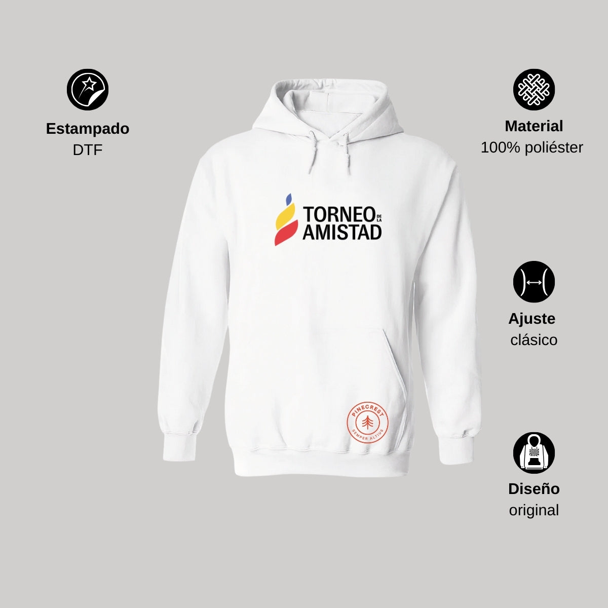 Sudadera Hoodie Unisex Poliéster Torneo de la Amistad D3T Pinecrest