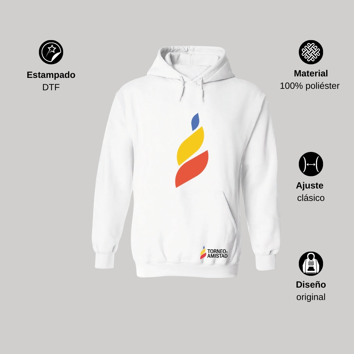 Sudadera Hoodie Unisex Poliéster Torneo de la Amistad D4