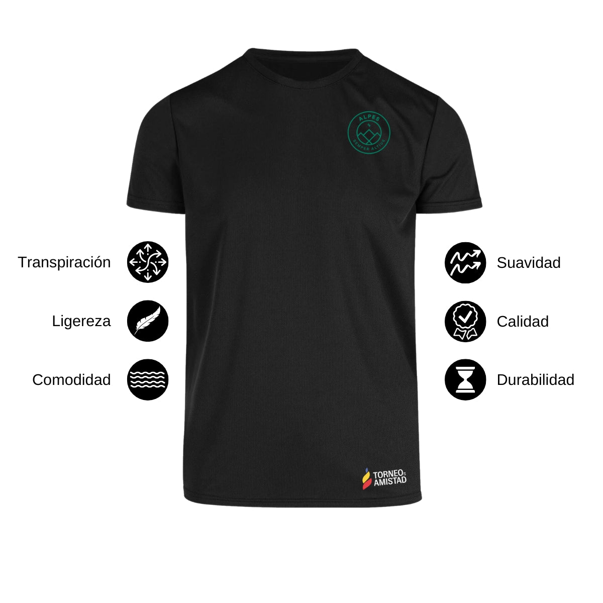 Playera Dry Fit Unisex Poliéster Torneo de la Amistad D2E Alpes