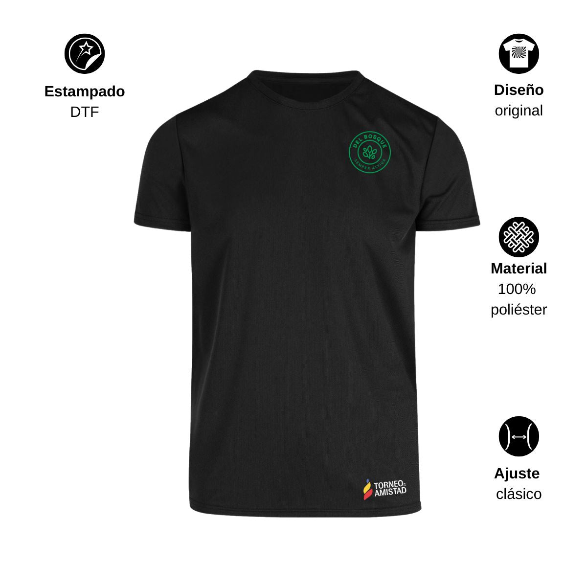 Playera Dry Fit Unisex Poliéster Torneo de la Amistad D2E Del Bosque