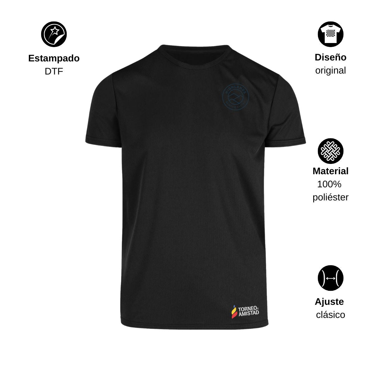 Playera Dry Fit Unisex Poliéster Torneo de la Amistad D2E Highlands