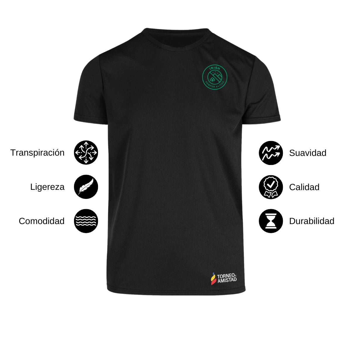Playera Dry Fit Unisex Poliéster Torneo de la Amistad D2E Irish