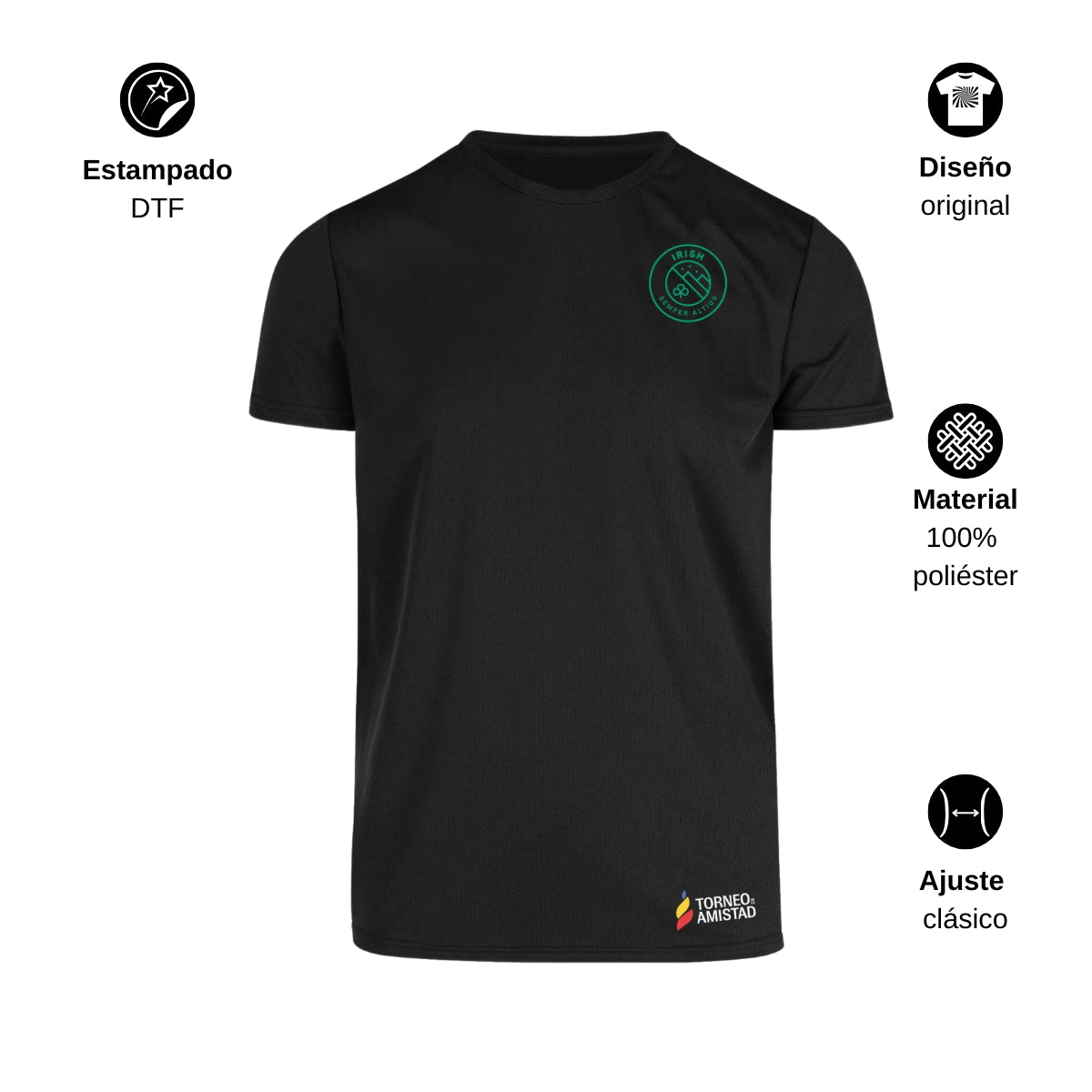Playera Dry Fit Unisex Poliéster Torneo de la Amistad D2E Irish
