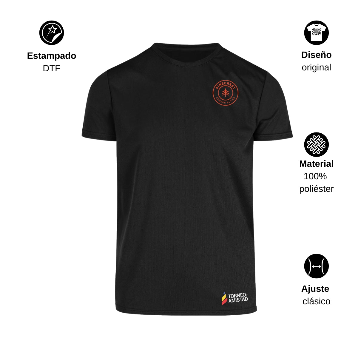 Playera Dry Fit Unisex Poliéster Torneo de la Amistad D2E Pinecrest